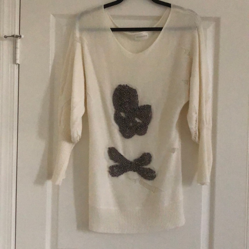 Beaded skull knit sweater. Worn once ☠️